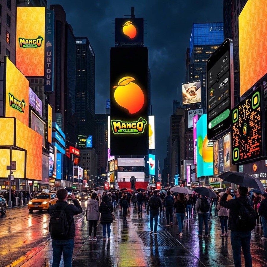Mango billboard in Times Square